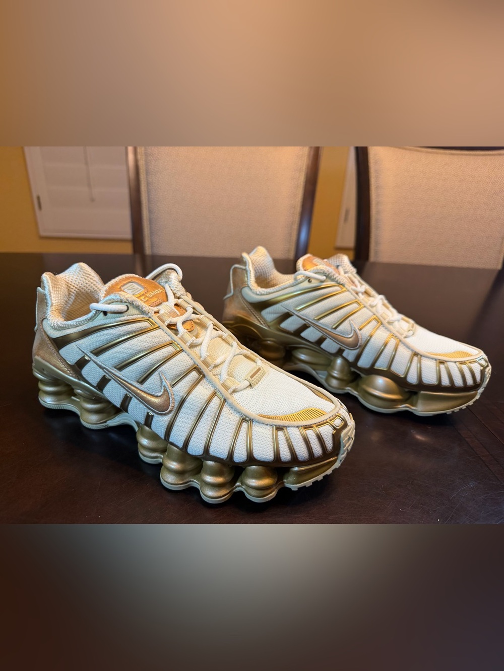 New Nike Shox TL Gold Sneakers Shoes Size US 7